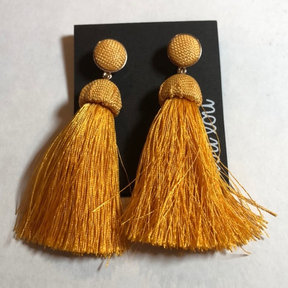 NWT Gold Tassel Dangle pierced earrings